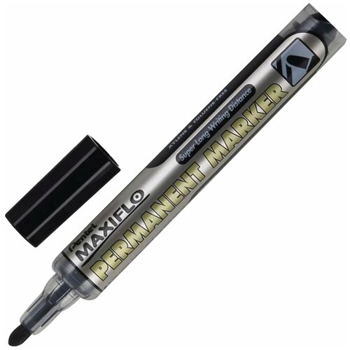 Pentel Маркер перманентный Maxiflo (NLF50), черный, 1 шт.