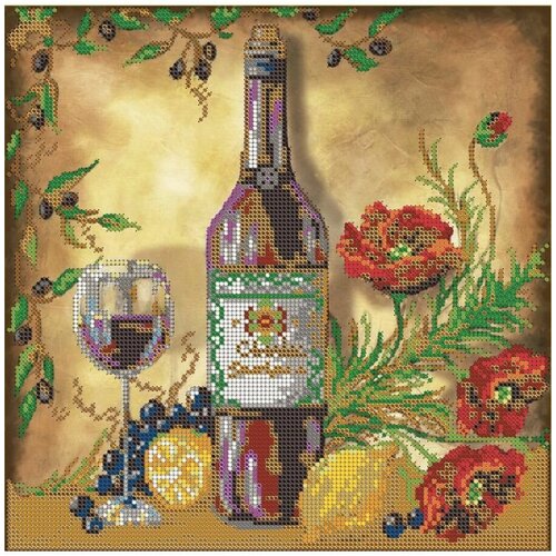 Алмазная мозаика Красное вино 39Х39см
