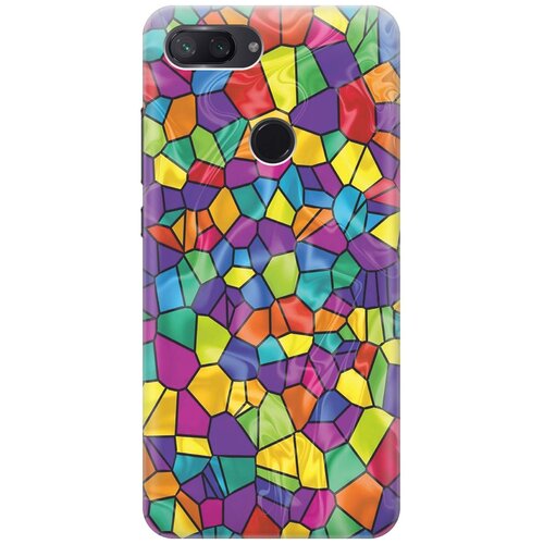 фото Cиликоновый чехол на xiaomi mi 8 lite / сяоми ми 8 лайт с принтом "яркая мозаика" gosso