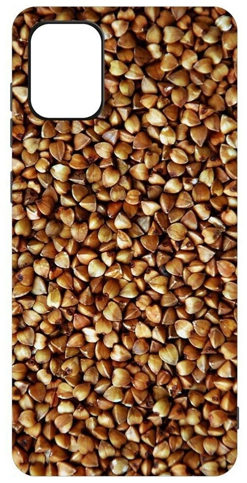 Чехол-накладка Krutoff Soft Case Гречка для Samsung Galaxy A71 (A715) черный