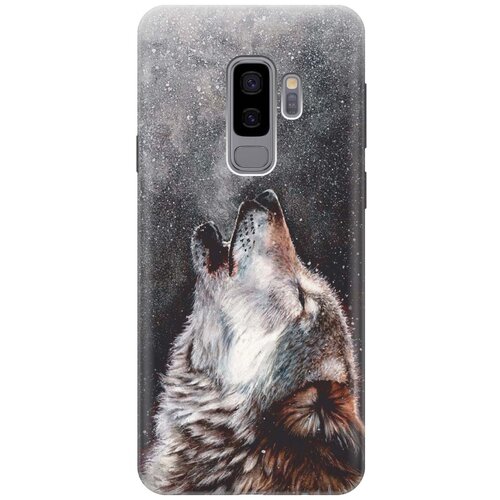фото Gosso ультратонкий силиконовый чехол-накладка для samsung galaxy s9 plus с принтом "морозный волк"