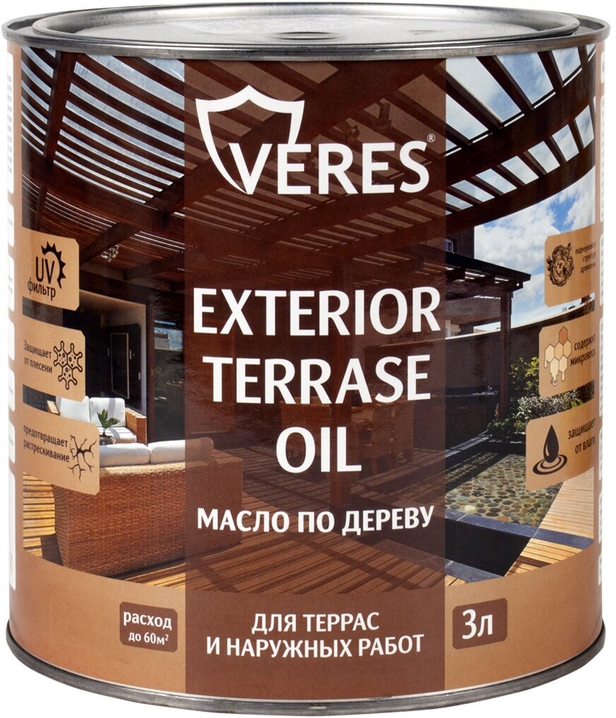 Масло для дерева Veres Exterior Terrase Oil, 3 л, палисандр