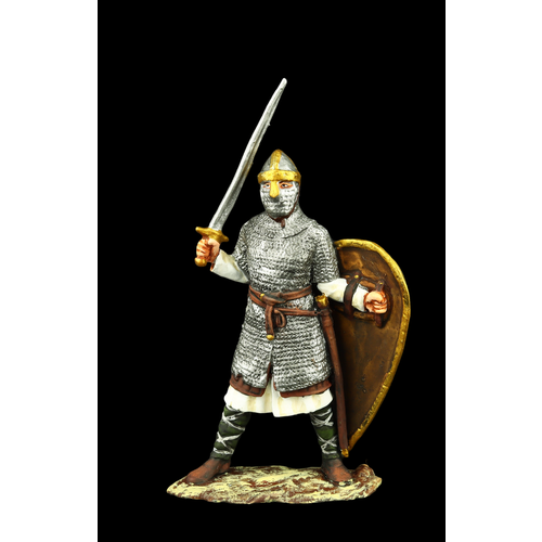 Оловянный солдатик SDS: Норманнский рыцарь с мечом и щитом, XI в фигурка рыцарь знака единорога с мечом и щитом 10 6 см из серии рыцари и замки игрушка