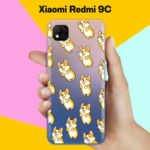 Силиконовый чехол Узор из корги на Xiaomi Redmi 9C силиконовый чехол узор из планет на xiaomi redmi 9c