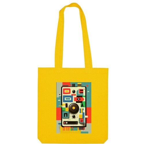 Сумка шоппер Us Basic, желтый мужская футболка игровой джойстик абстракция l синий