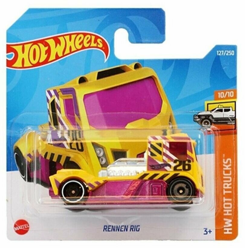 Машинка Hot Wheels коллекционная (оригинал) RENNEN RIG фиолетово-желтый HCX55