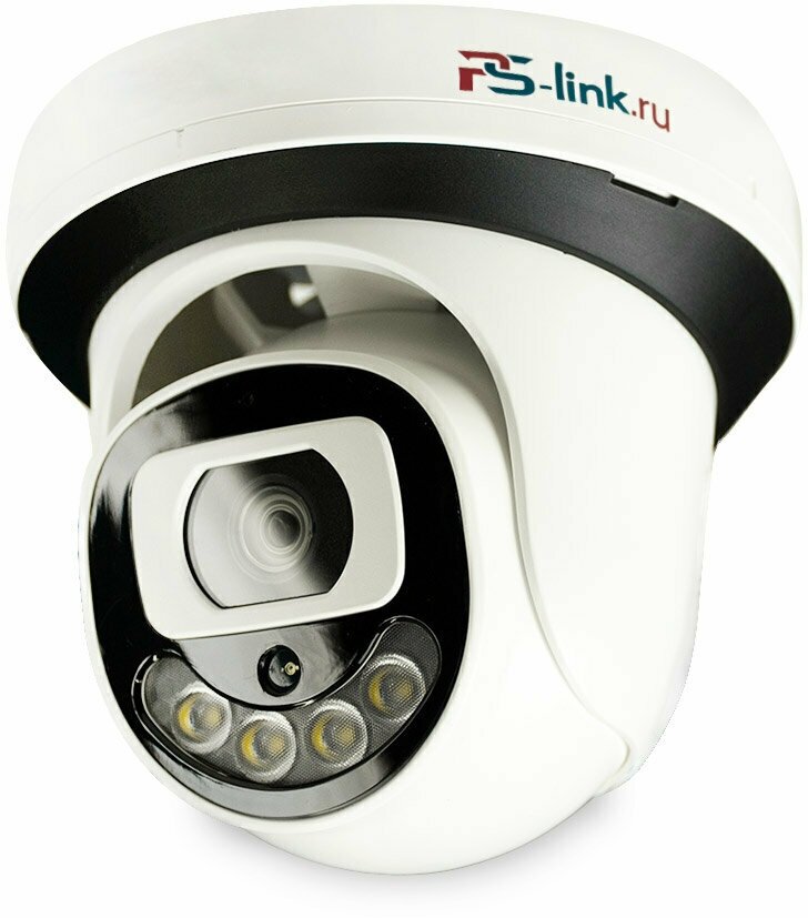 Купольная AHD камера видеонаблюдения Ps-Link AHD305C FullColor 5Мп угол обзора 85°