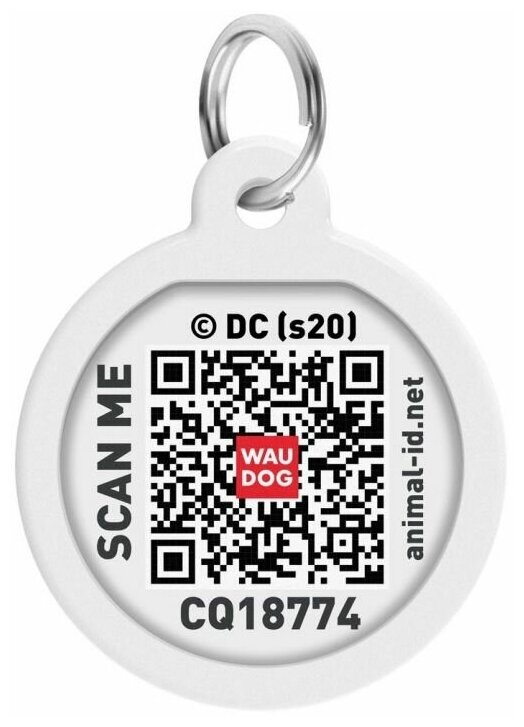 Collar Адресник WAUDOG Smart ID c QR паспортом, премиум, рисунок "Джокер зеленый" Ø 25 мм - фотография № 4