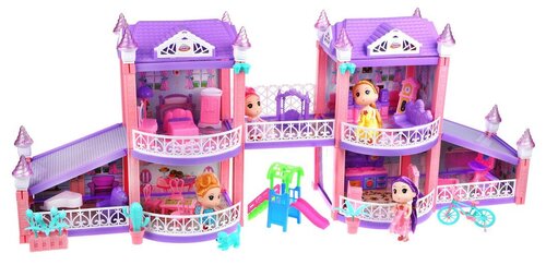 Наша игрушка кукольный домик 326-D6, фиолетовый/розовый
