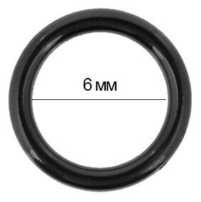 Кольцо для бюстгальтера пластик TBY-12670 d6мм, цв. черный, уп.100шт