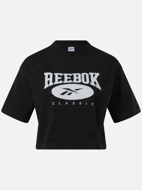 Футболка Reebok REEBOK CLASSICS BIG LOGO CROPPED T-SHIRT, размер XS, черный