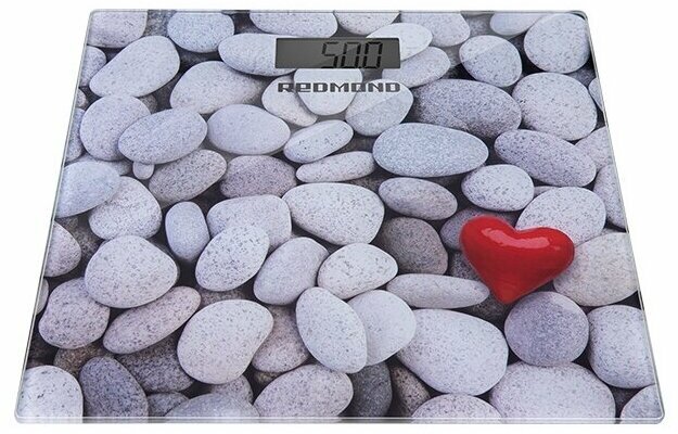 Весы напольные REDMOND RS-751, камни с сердцем - фотография № 3