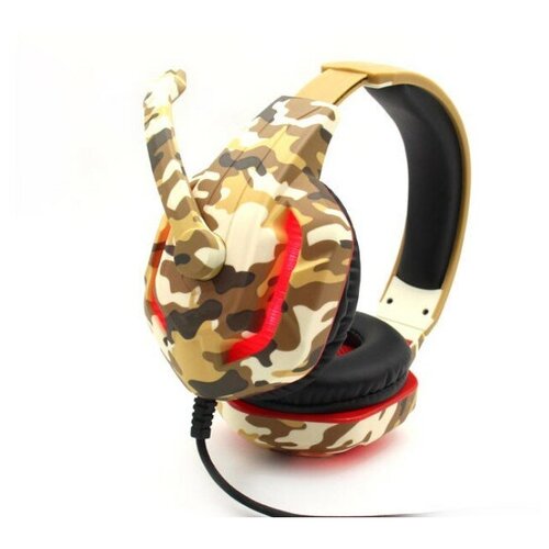 Наушники проводные KOMC G312 GAME головные камуфляж песочный 182000₽