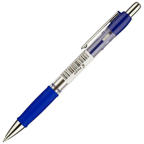 Ручка шариковая PILOT BPGP-20R-F-L (45572) авт. 0.32мм корпус пластик резин. манжета прозрачный сини