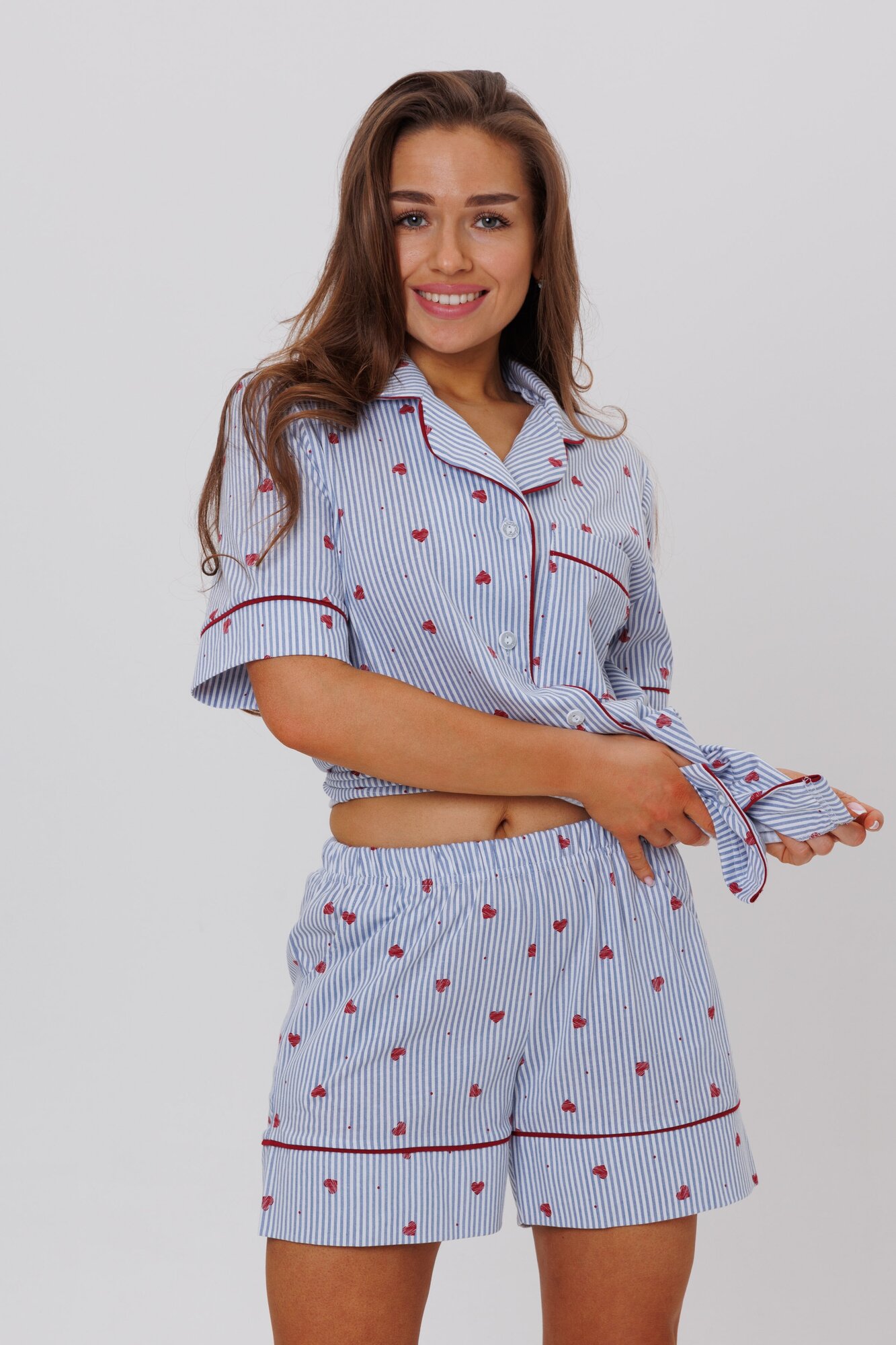 Пижама женская: рубашка + шорты Modellini 1770/1, размер 54 - фотография № 4