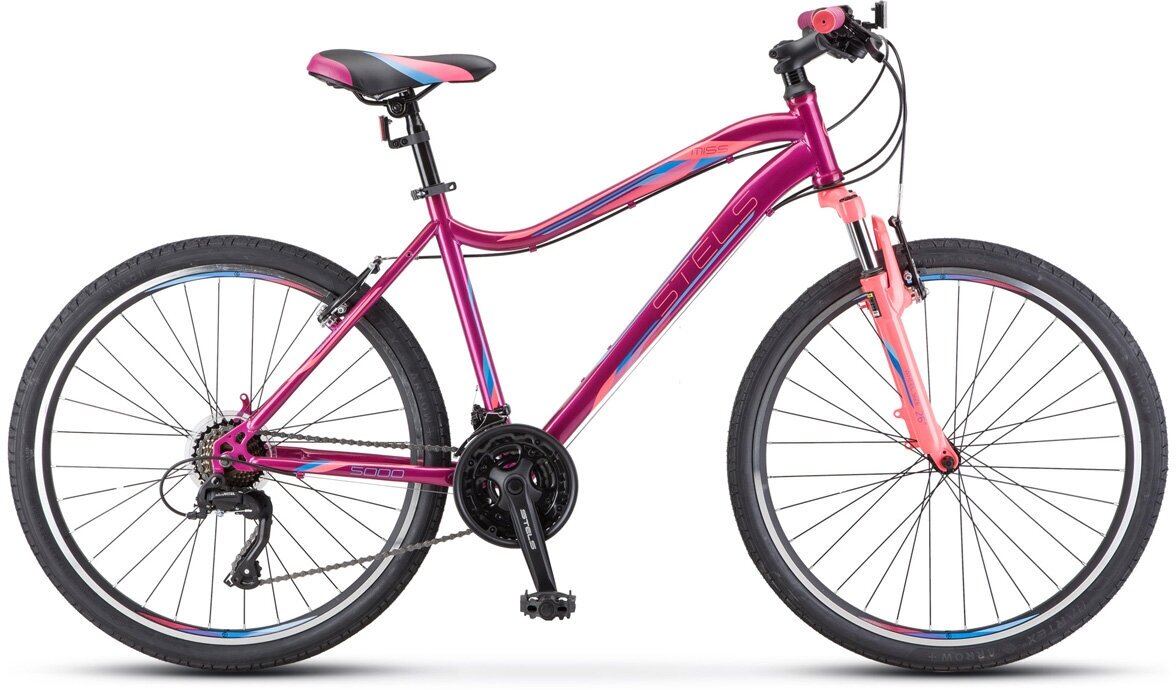 Велосипед Stels Miss 5000 V 26" V050 рама 18" фиолетовый/розовый (LU096326/LU089377)