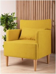 Кресло киус велюр, желтый, 63х80х60 (ШхВхГ)