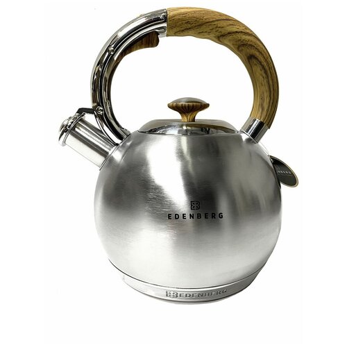 фото Чайник для любой плиты 2,8 литра, цвет: серебристый edenberg
