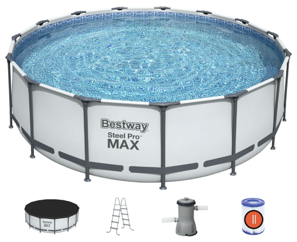 Каркасный бассейн Bestway Steel Pro Max 56438, 457х122 см (комплект)