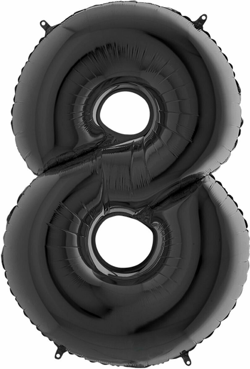 Воздушный шар Цифра 8, чёрный,101 см