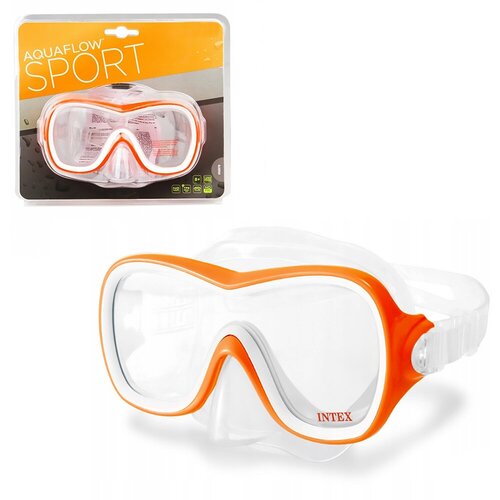 Маска для плавания На волне оранжевая (от 8 лет) Intex 55978-KR2 маска для плавания intex 55978 wave rider от 8 лет голубые