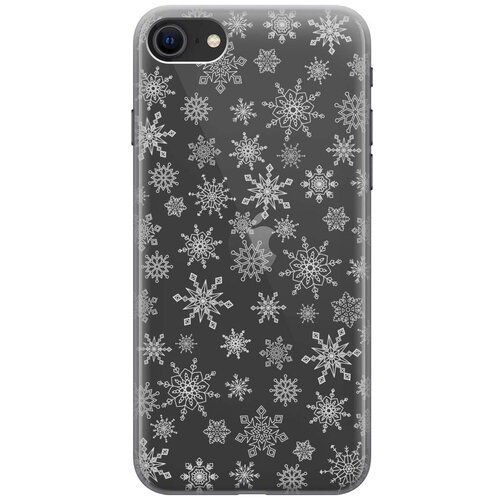 фото Чехол - накладка transparent 3d для apple iphone 7 / 8 / se (2020) с принтом "fairy snowflakes" re:pa