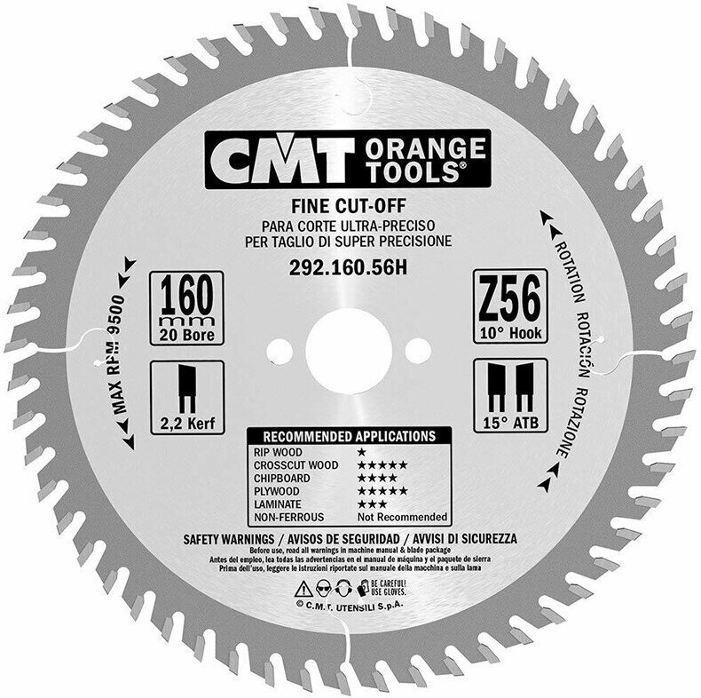 Диск пильный 160X20X2,2/1,6 15гр 15гр ATB Z56