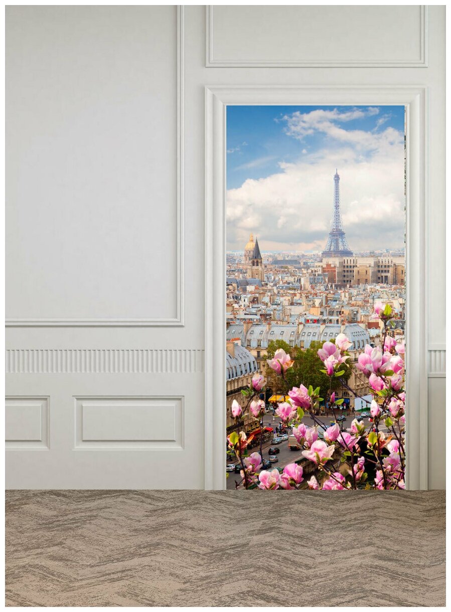 Фотообои на двери HARMONY Decor HDD-091 Бонжур Париж 97 х 202 см самоклеющиеся