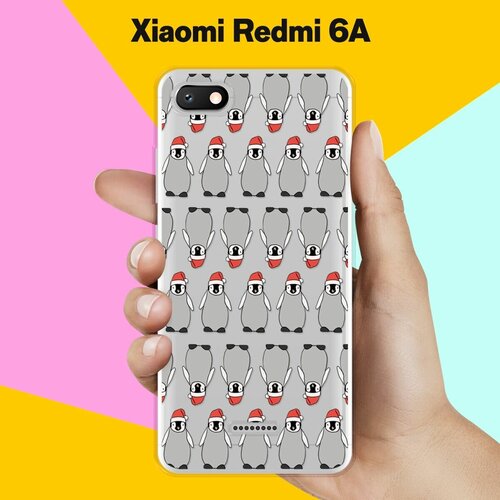 пластиковый чехол пингвины семья на xiaomi redmi 6a сяоми редми 6а Силиконовый чехол на Xiaomi Redmi 6A Серые пингвины / для Сяоми Редми 6А