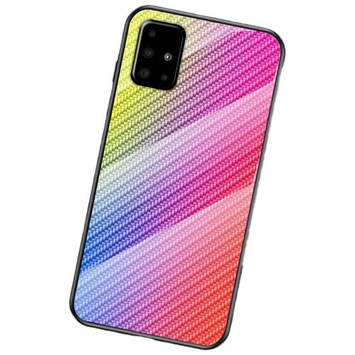 фото Чехол-бампер mypads для samsung galaxy s10 lite / samsung galaxy a91 стеклянный из закаленного стекла с эффектом градиент зеркальный блестящий переливающийся розовый
