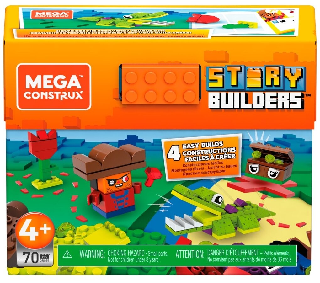 Конструктор Mega Construx Story Builders GRG51 Пират и крокодил, 70 дет.