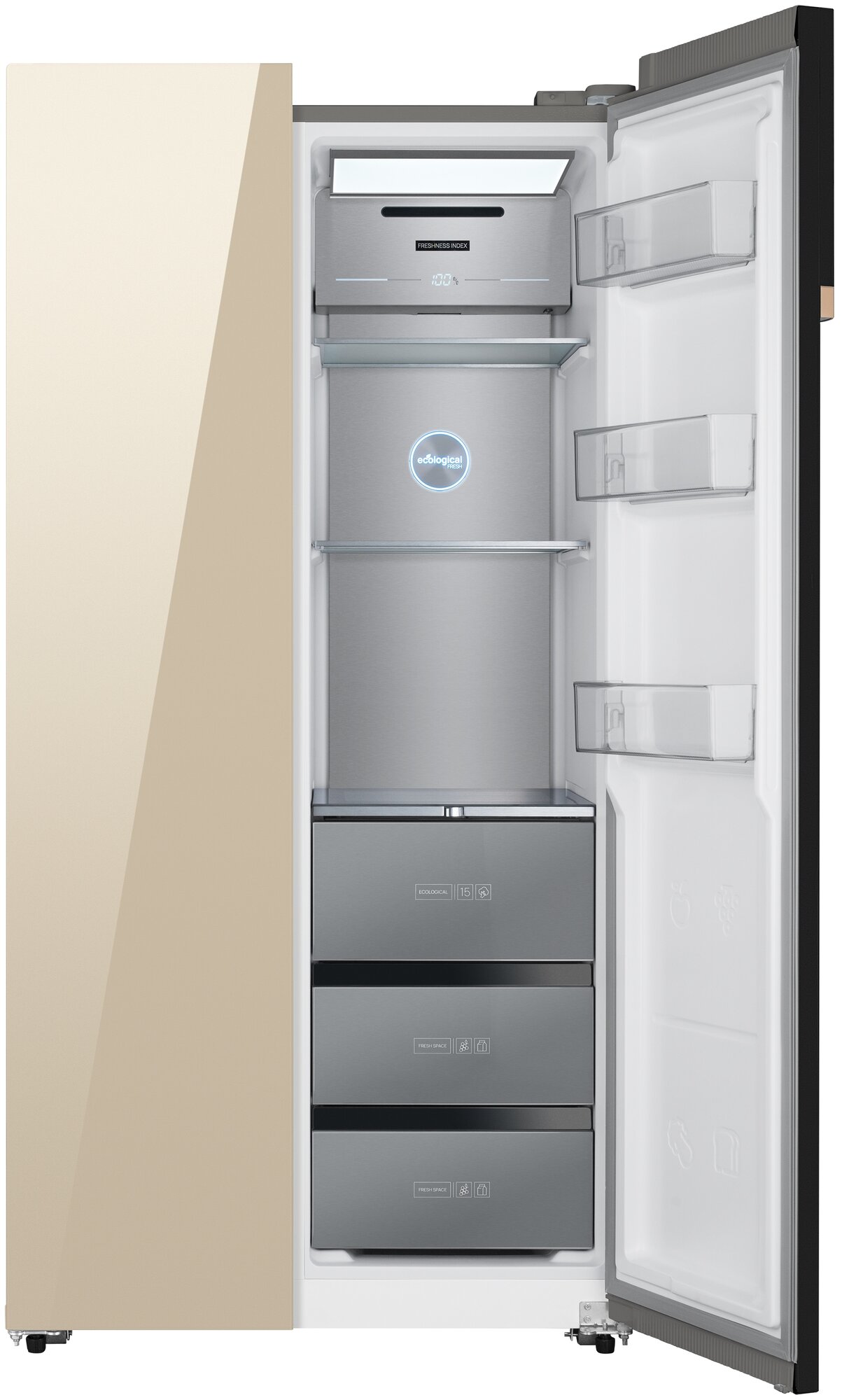 Отдельностоящий холодильник с инвертором Weissgauff Wsbs 590 BeG NoFrost Inverter Premium - фотография № 3