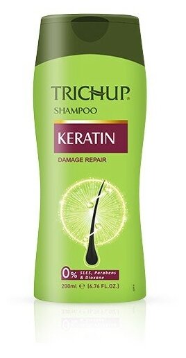 Hair Shampoo Keratin / Шампунь Тричап Кератин / Для упругости и уменьшения ломкости волос, 200 мл