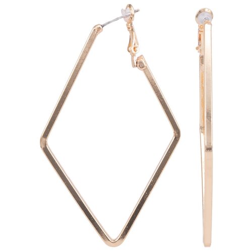 фото Серьги бижутерные ромб (заводное кольцо, бижутерный сплав, золотистый) 1-56604 otokodesign