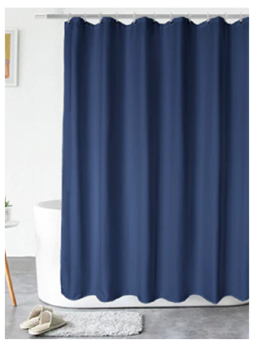 Штора для ванной комнаты/Синяя/180х180 см - фотография № 1