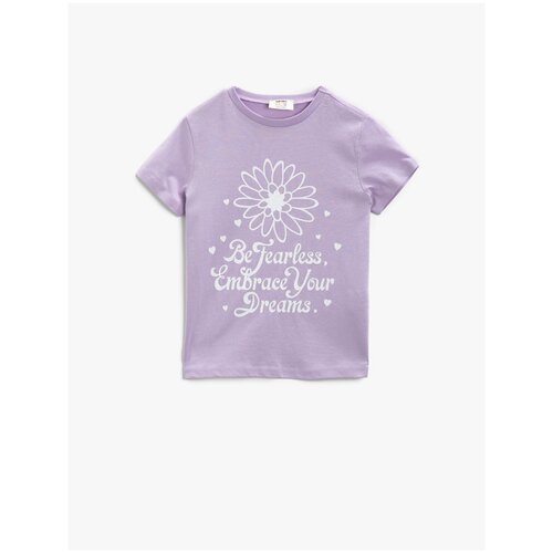 фото Футболка koton, размер 7-8 лет (122-128), 263 фиолетовый