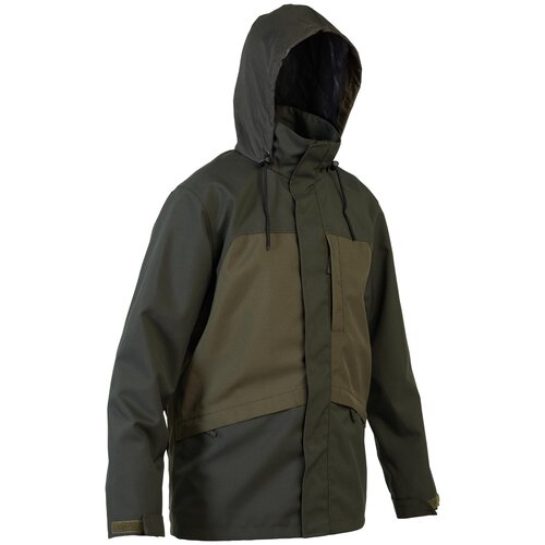 фото Куртка для охоты водонепроницаемая supertrack 100, размер: l., цвет: темно-зеленый/бронзовый хаки solognac х декатлон decathlon