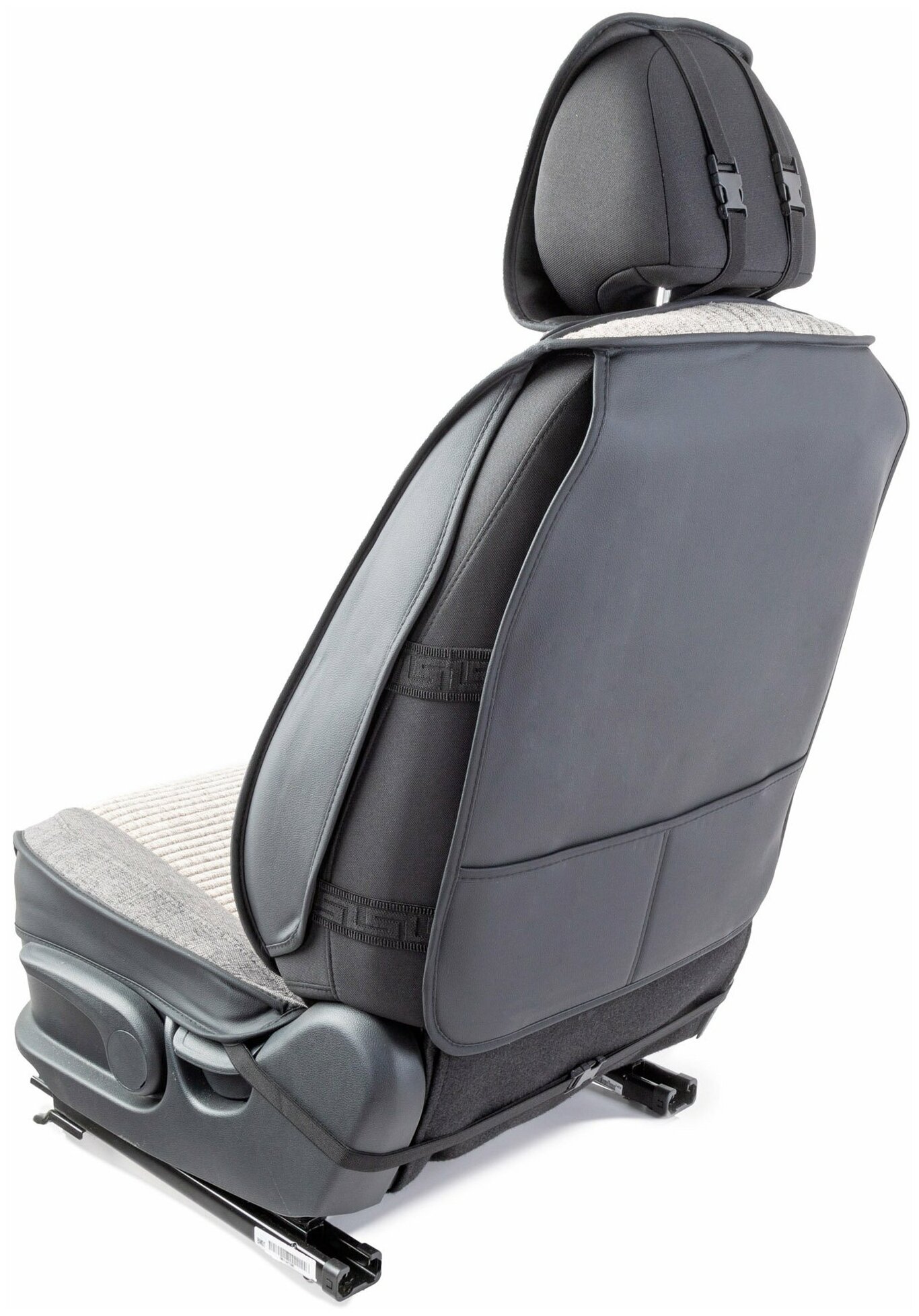 Накидки 3D на передние сиденья Car Performance CUS-3024 DGY/LGY 2  fiberflax поролон 10 свсерый
