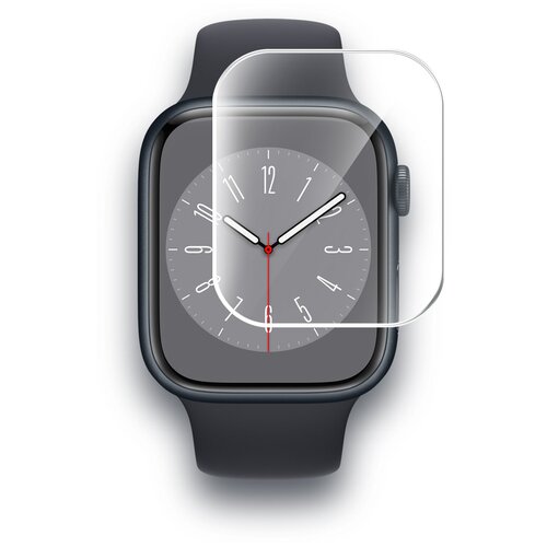 Защитная пленка на Apple Watch 8 (45mm) (Эпл вотч 8 45 мм) на Экран прозрачная гидрогелевая с олеофобным покрытием полноклеевое, Miuko защитная пленка на apple watch 9 41 mm эпл вотч 9 41мм на экран прозрачная гидрогелевая силиконовая клеевая основа полноклеевое miuko
