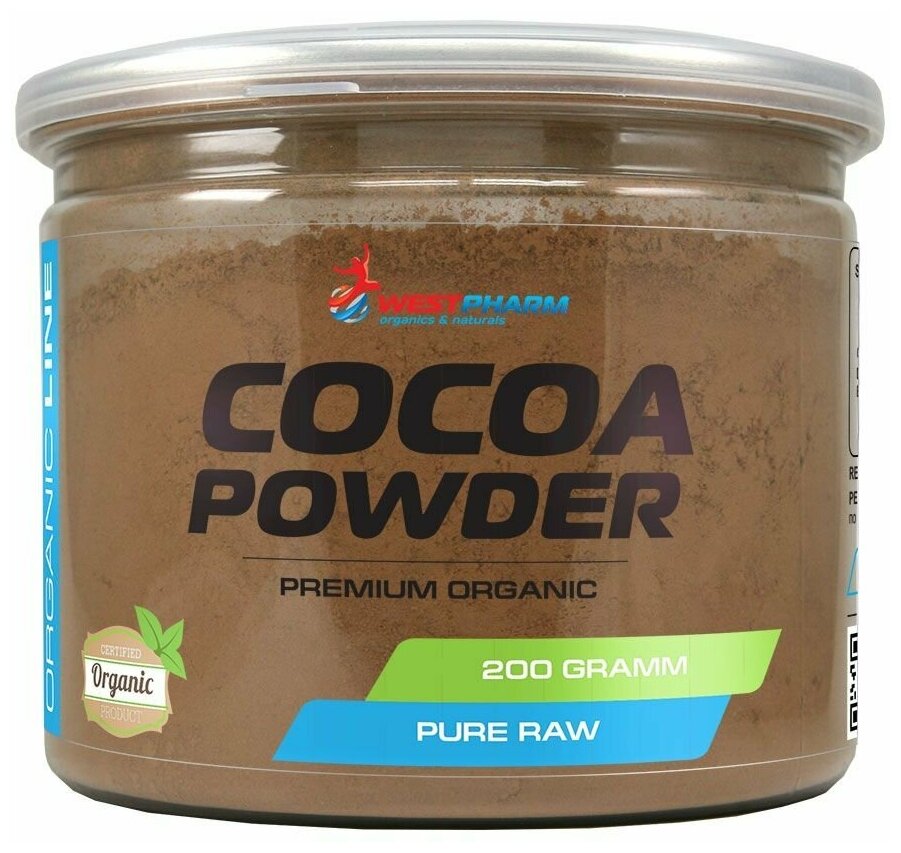 Westpharm / ВестФарм / Organic Line / Cocoa Powder Premium/ Какао-порошок алкализованный / 200 гр, 40 порций - фотография № 2