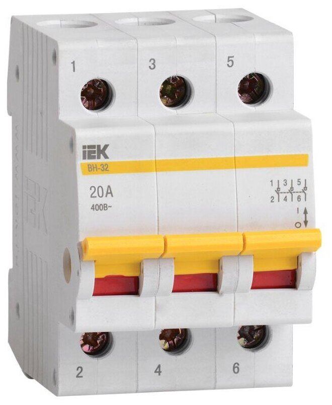 Выключатель нагрузки ВН-32 20А/3П, IEK MNV10-3-020 (1 шт.)