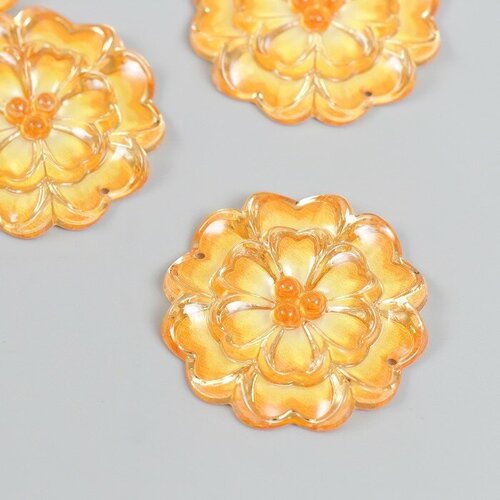 Декор для творчества пластик Кружевной цветок оранжевый 3,2х3,3 см(5 шт.) платье wisell кружевной цветок