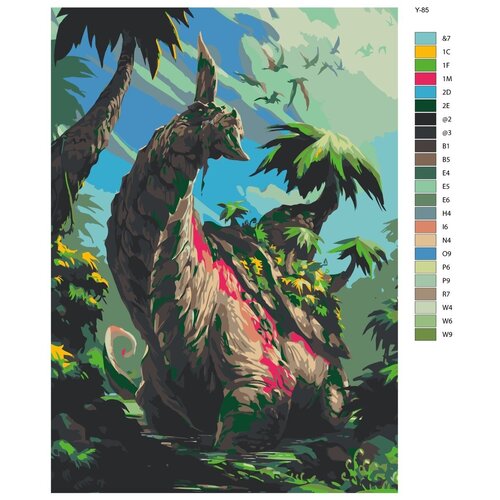Картина по номерам Y-85  Динозавры  80x120 картина по номерам y 835 цветы 80x120