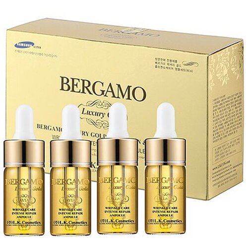 Bergamo Ампульная сыворотка с золотом и экстрактом икры Luxury Gold Caviar Wrinkle Care Intense Repair Ampoule, 4 шт*13 мл