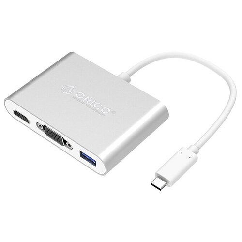 USB-концентратор ORICO RCHV, разъемов: 4, серебристый usb концентратор с поддержкой thunderbolt 3 orico tb3 s1 серебристый