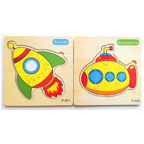 Рамка-вкладыш деревянная набор 2 шт изучаем английский язык. Пазл-вкладыш дерево Техника с английскими словами.