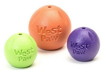 West Paw Zogoflex игрушка для собак мячик Rando 6 см фиолетовый - фотография № 10