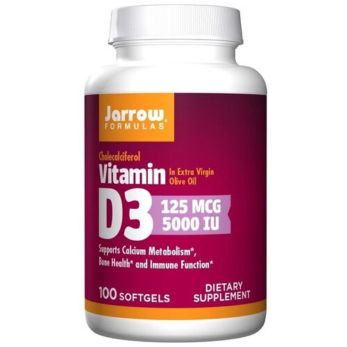 Капсулы Jarrow Formulas Vitamin D3, 90 г, 5000 МЕ, 100 шт.