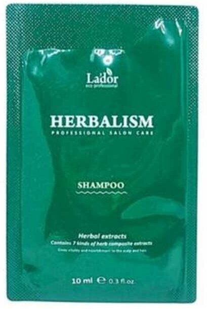 Lador Шампунь для волос успокаивающий в пробнике / Herbalism Shampoo Pouch, 10 мл, 4 штуки