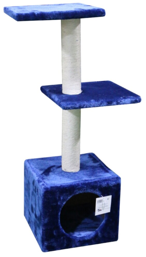 фото Когтеточка-комплекс 30х30х88 см, темно-синий